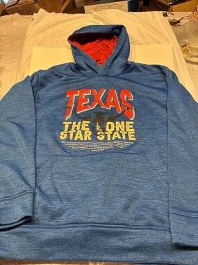 Wear Code Texas The Lone Star State Blue Graphic Pullover Hoodie